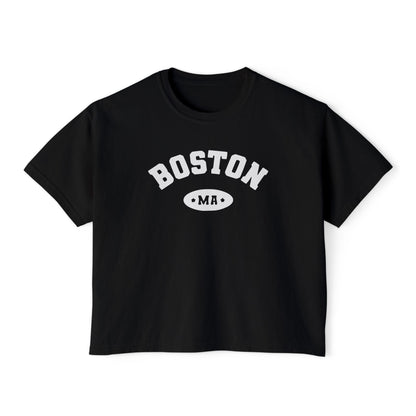 BOSTON MA VARSITY CROP TOP