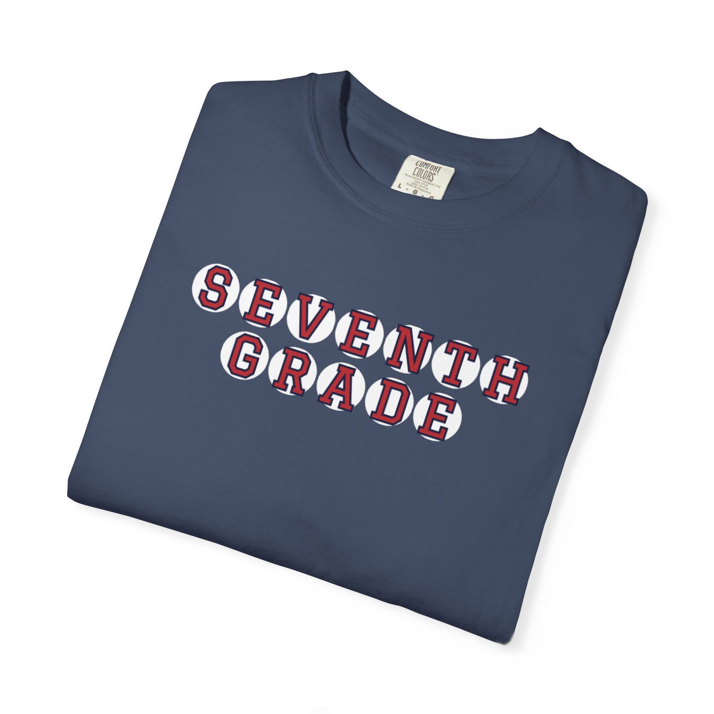 SEVENTH GRADE RED PLAYER LETTERS T-SHIRT