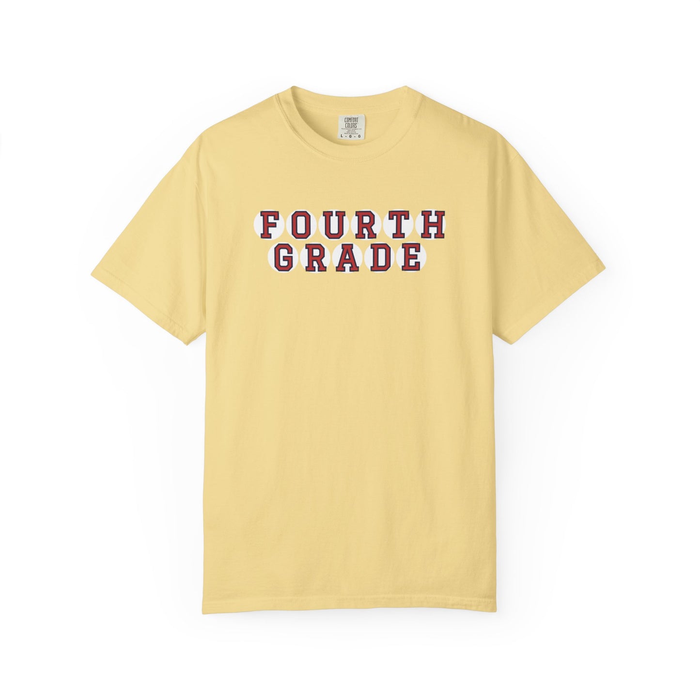 FOURTH GRADE RED PLAYER LETTERS T-SHIRT