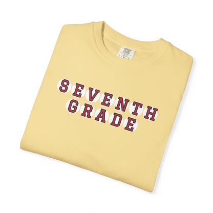 SEVENTH GRADE RED PLAYER LETTERS T-SHIRT