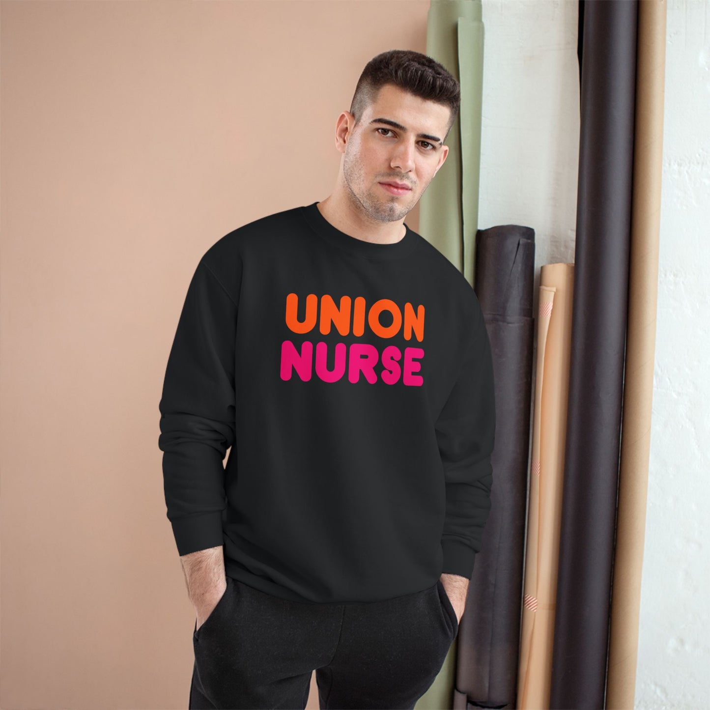 UNION NURSE - WE RUN ON FAIR CONTRACTS CHAMPION CREWNECK