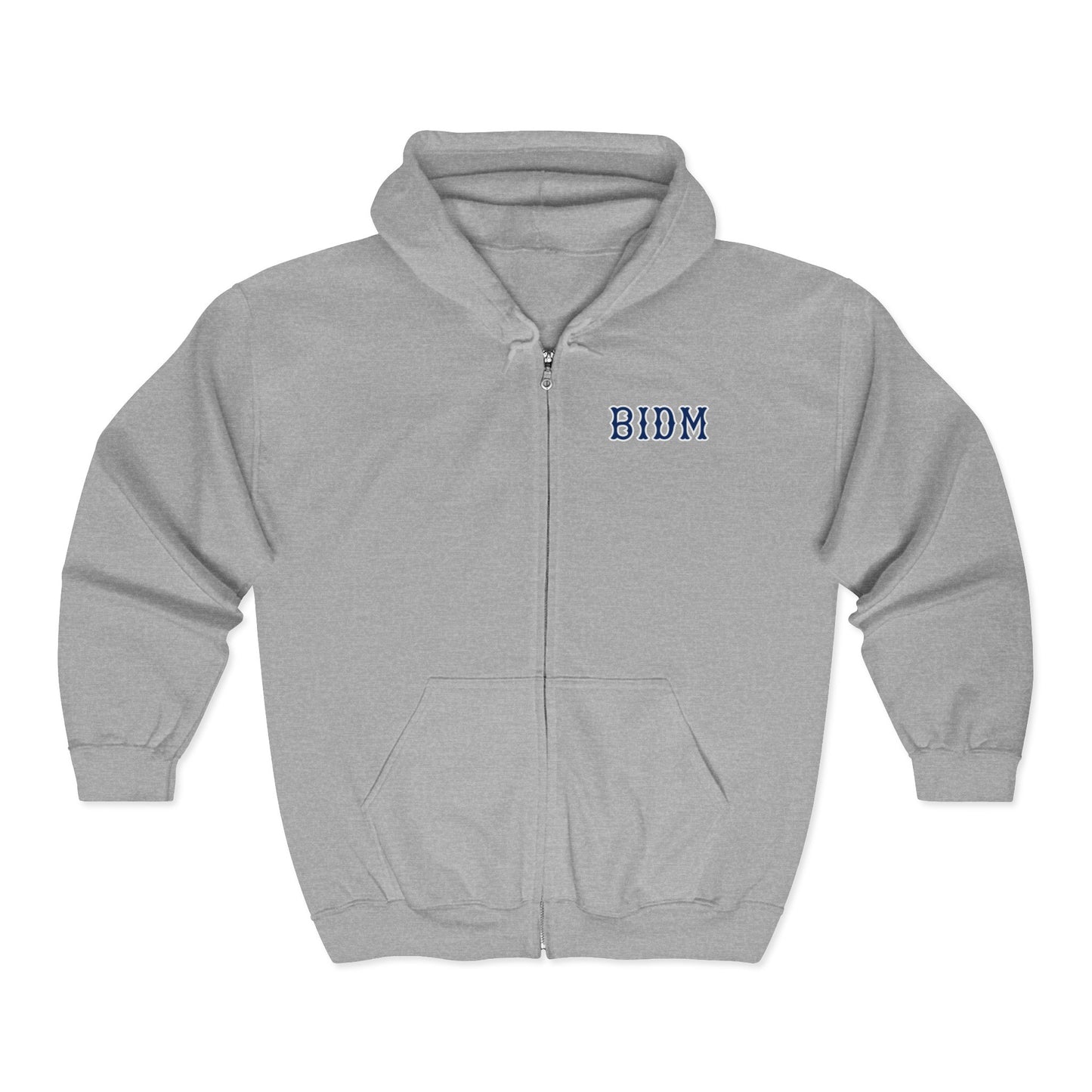 BIDM NAVY SOX LETTERS HEAVY BLEND FULL ZIP HOODIE