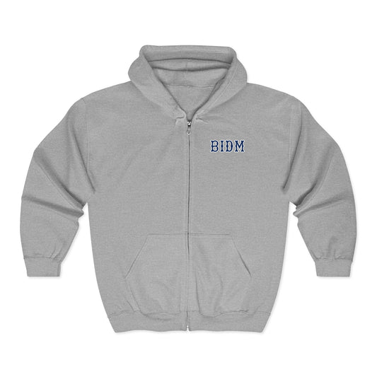 BIDM NAVY SOX LETTERS HEAVY BLEND FULL ZIP HOODIE