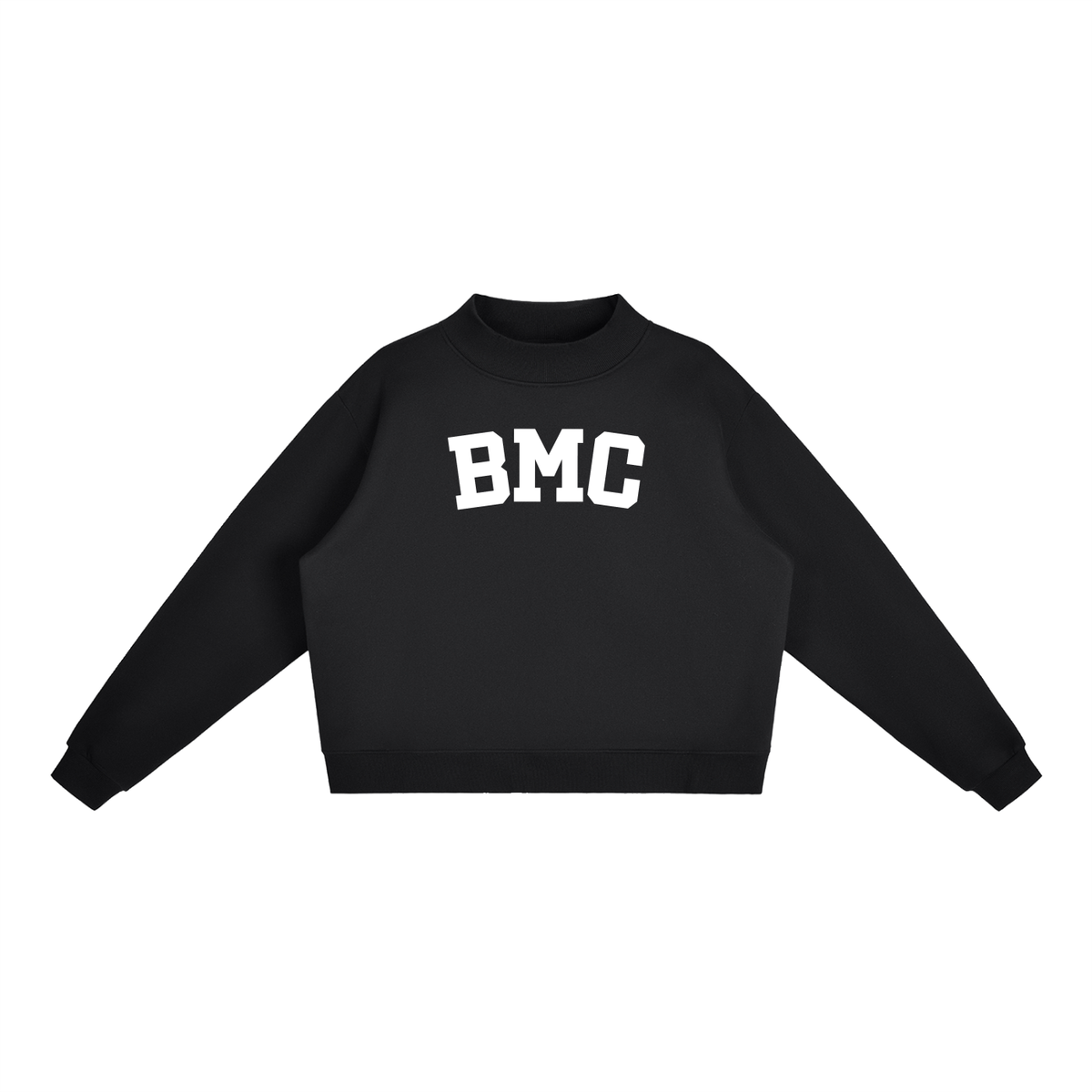 BMC BLOCK LETTER BLACK MOCK NECK