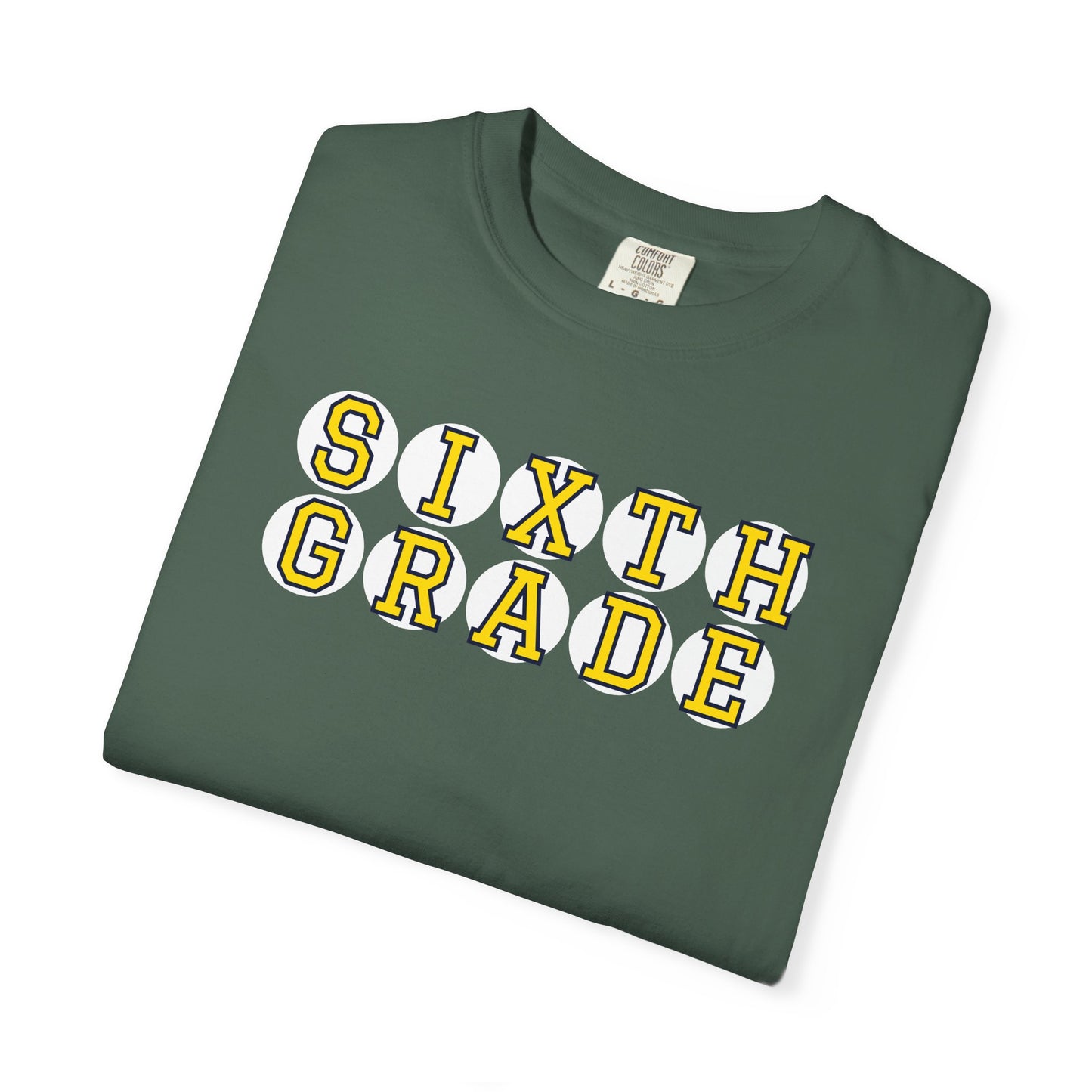 SIXTH GRADE YELLOW PLAYER LETTERS T-SHIRT