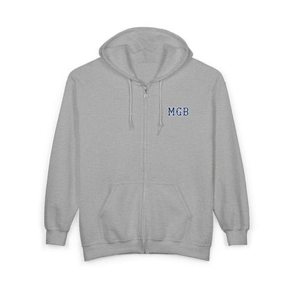 MGB NAVY SOX LETTERS HEAVY BLEND FULL ZIP HOODIE