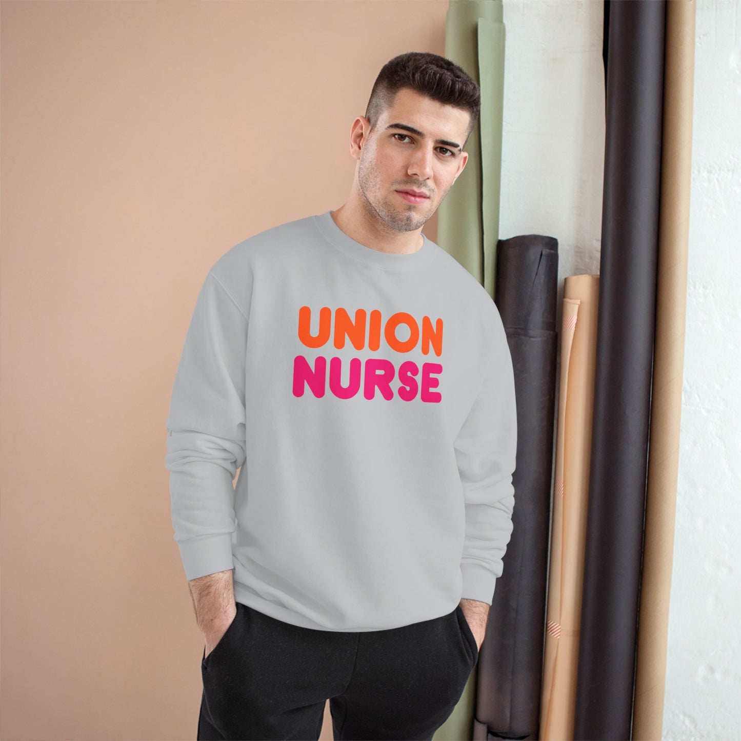 UNION NURSE - WE RUN ON FAIR CONTRACTS CHAMPION CREWNECK
