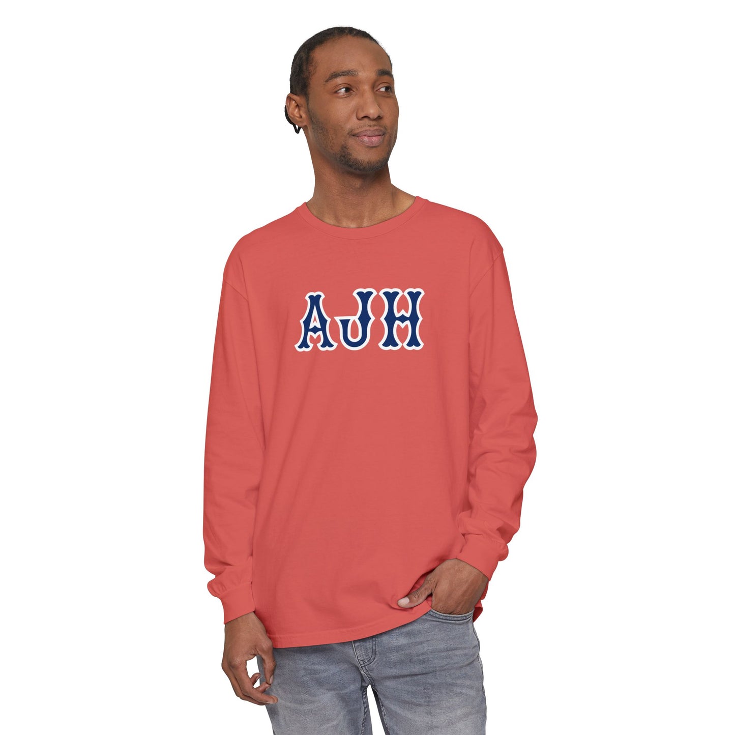 AJH NAVY SOX LETTERS LONG SLEEVE