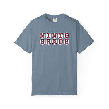 NINTH GRADE RED PLAYER LETTERS T-SHIRT