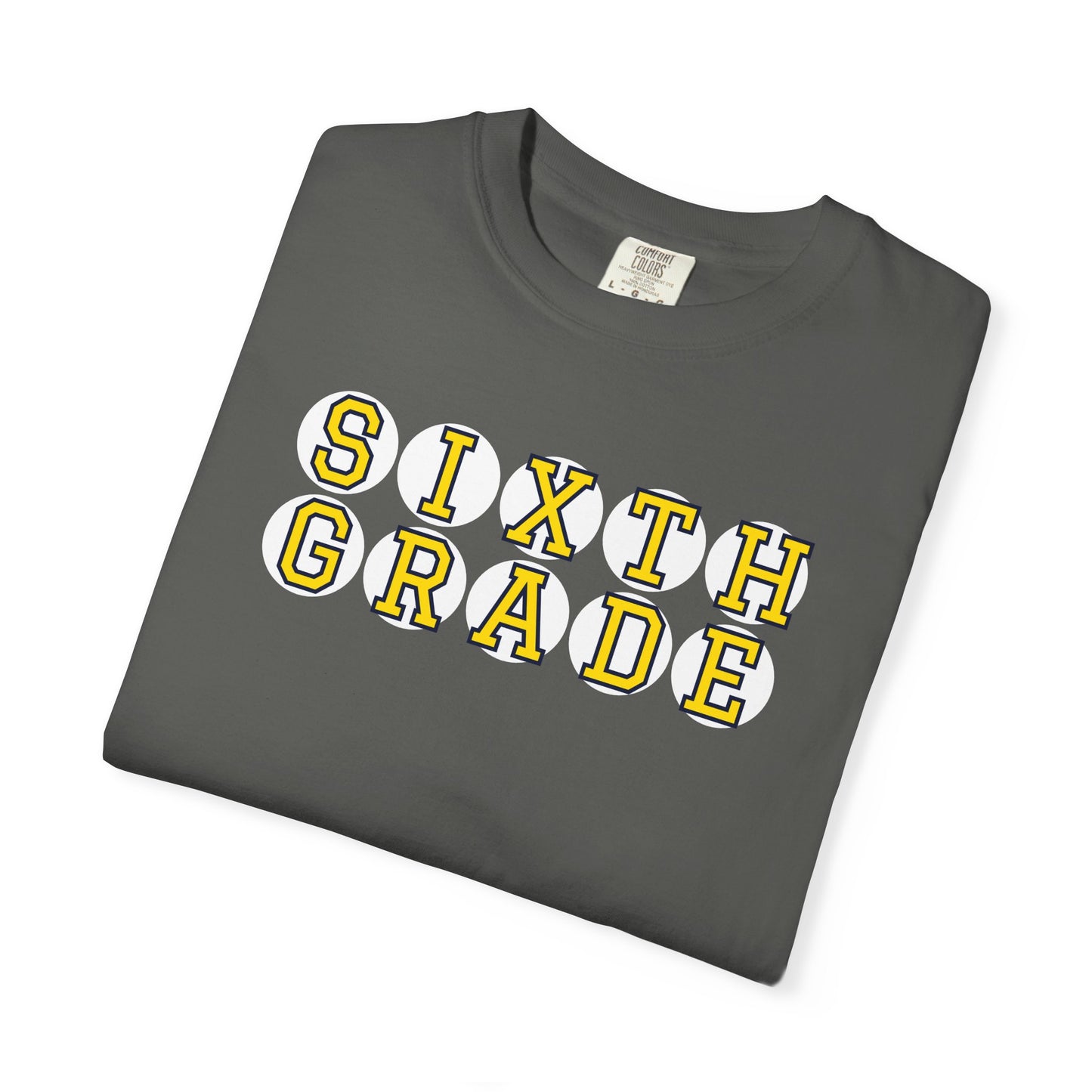 SIXTH GRADE YELLOW PLAYER LETTERS T-SHIRT