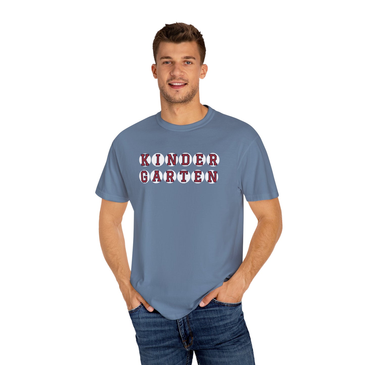 KINDERGARTEN RED PLAYER LETTERS T-SHIRT