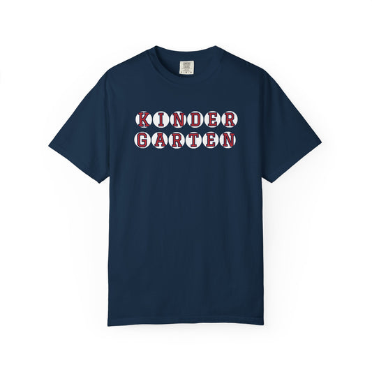 KINDERGARTEN RED PLAYER LETTERS T-SHIRT