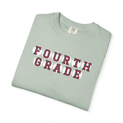 FOURTH GRADE RED PLAYER LETTERS T-SHIRT