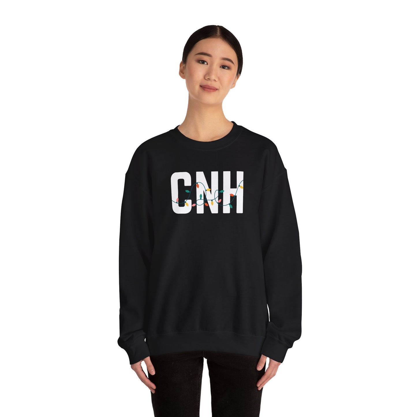 CNH HOLIDAY LIGHTS HEAVY BLEND CREWNECK
