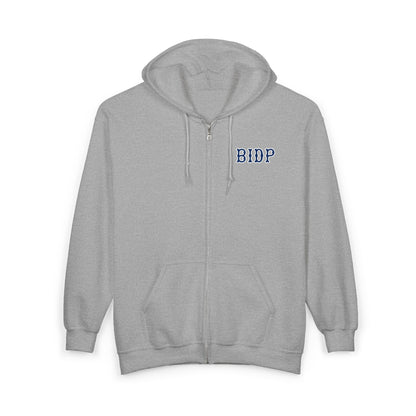 BIDP NAVY SOX LETTERS HEAVY BLEND FULL ZIP HOODIE