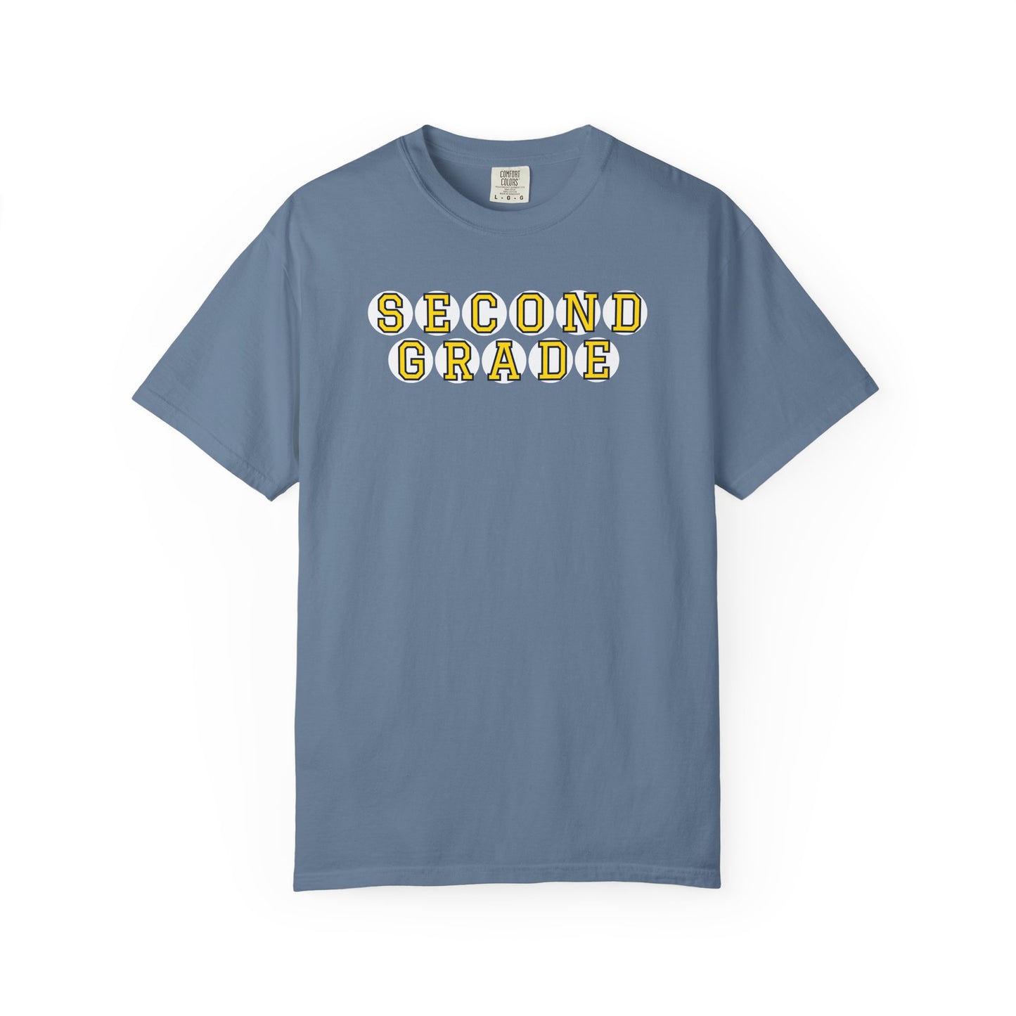 SECOND GRADE. YELLOW PLAYER LETTERS T-SHIRT
