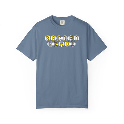 SECOND GRADE. YELLOW PLAYER LETTERS T-SHIRT