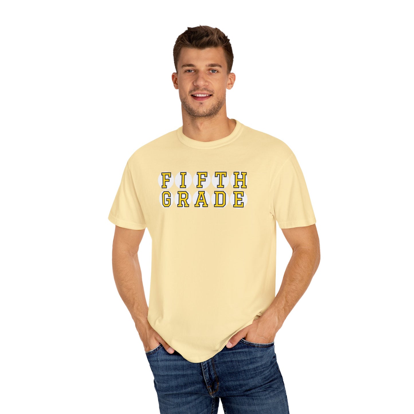 FIFTH GRADE YELLOW PLAYER LETTERS T-SHIRT