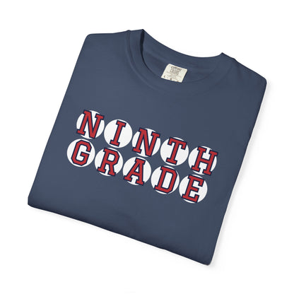 NINTH GRADE RED PLAYER LETTERS T-SHIRT