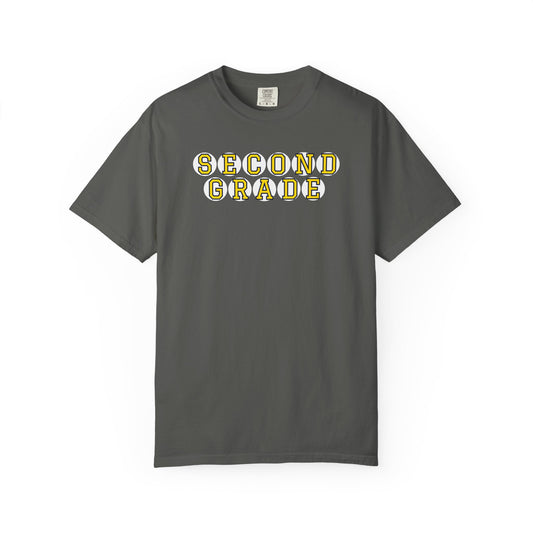 SECOND GRADE. YELLOW PLAYER LETTERS T-SHIRT