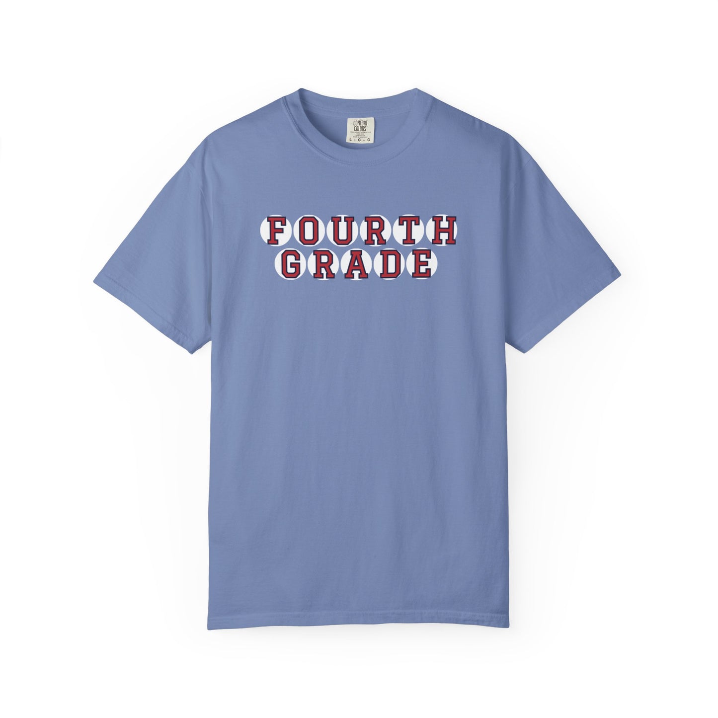 FOURTH GRADE RED PLAYER LETTERS T-SHIRT