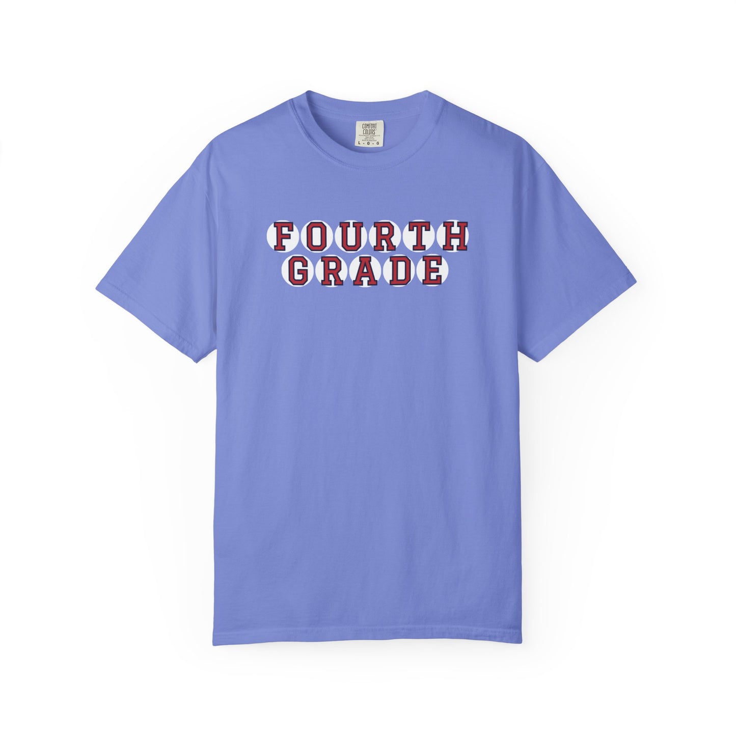 FOURTH GRADE RED PLAYER LETTERS T-SHIRT