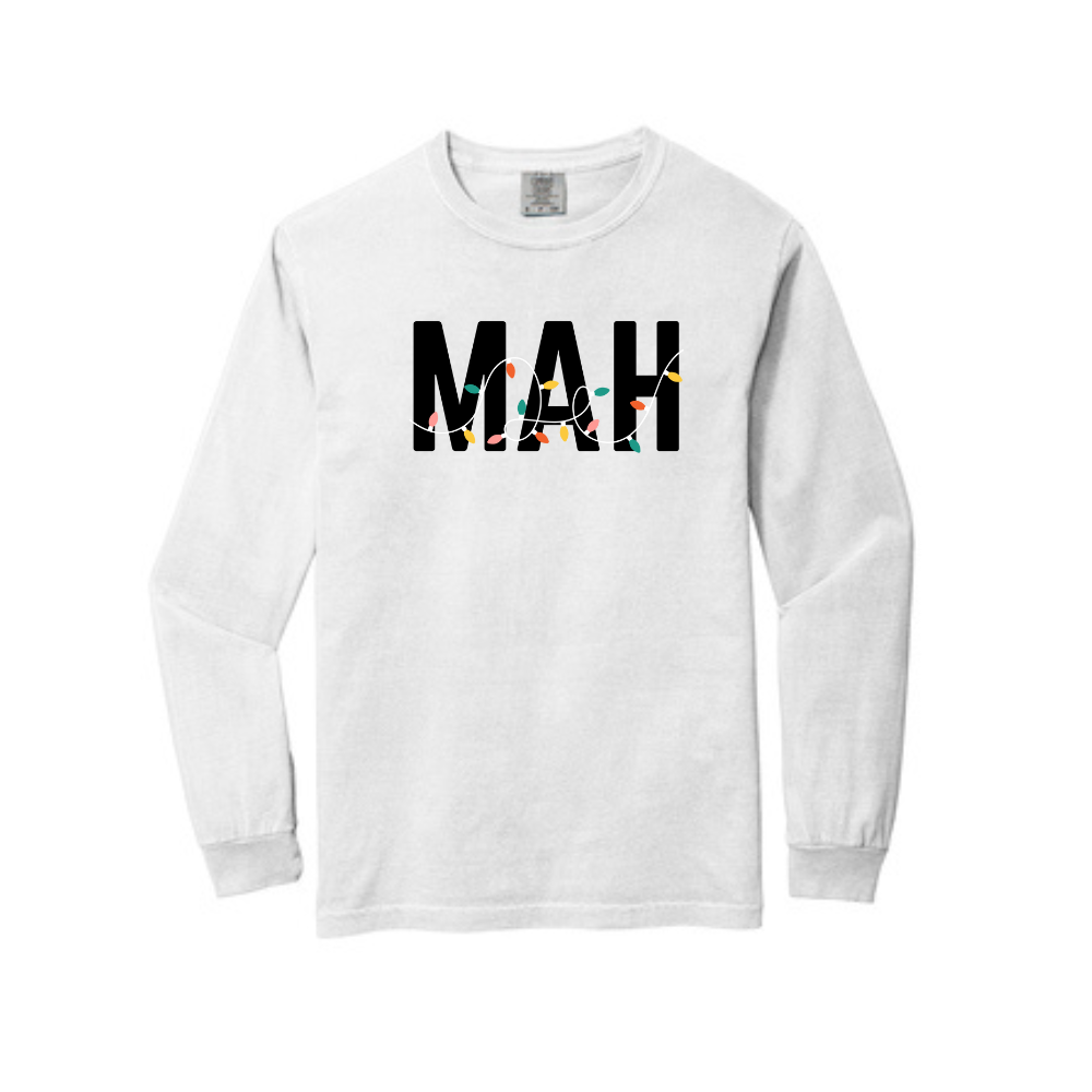 MAH HOLIDAY LIGHTS LONG SLEEVE - WHITE