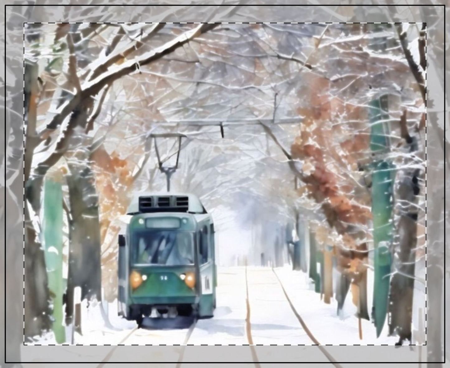 SNOWY GREEN LINE 11 OZ CANDLE