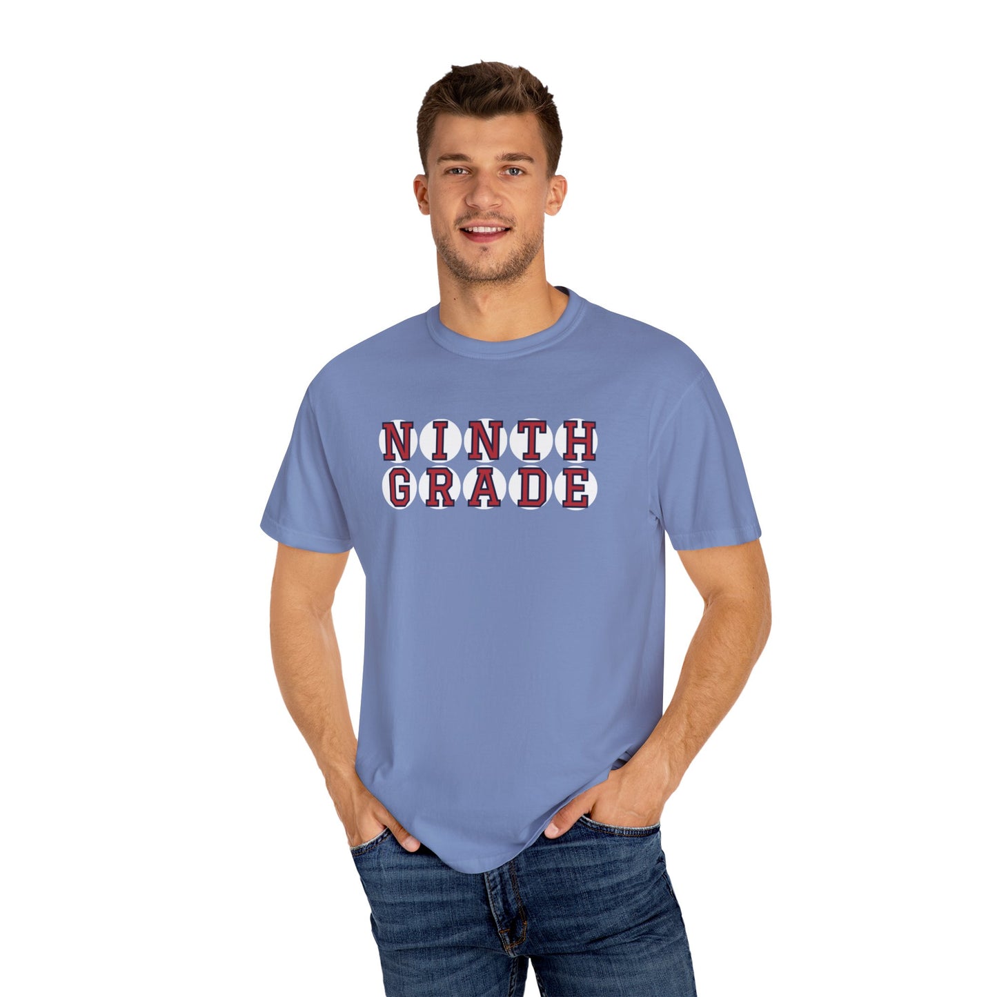 NINTH GRADE RED PLAYER LETTERS T-SHIRT