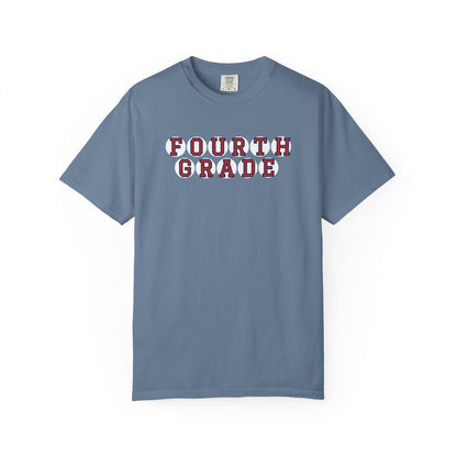 FOURTH GRADE RED PLAYER LETTERS T-SHIRT