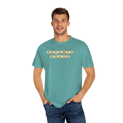 SEVENTH GRADE. YELLOW PLAYER LETTERS T-SHIRT
