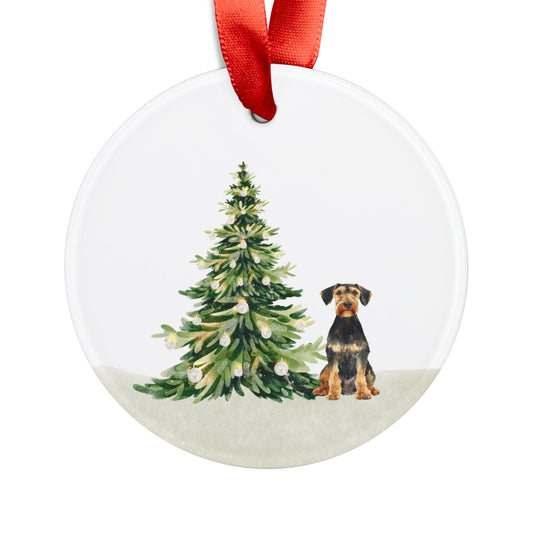 Airedale Terrier Dog Lover's Holiday Acrylic Ornament
