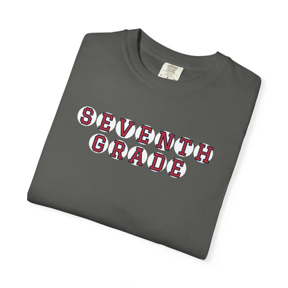 SEVENTH GRADE RED PLAYER LETTERS T-SHIRT