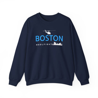 BOSTON MEDLFIGHT NAVY CREWNECK