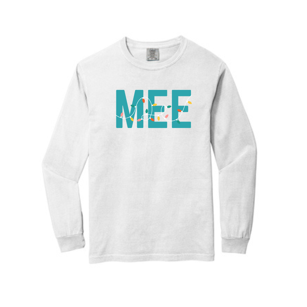 MEE HOLIDAY LIGHTS LONG SLEEVE - WHITE