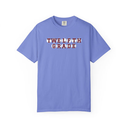 TWELFTH GRADE RED PLAYER LETTERS T-SHIRT