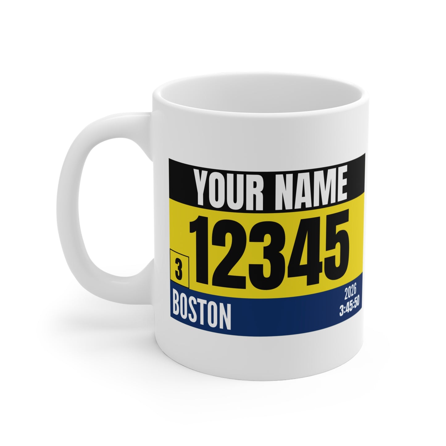 MARATHON RACE BIB CUSTOMIZABLE MUG