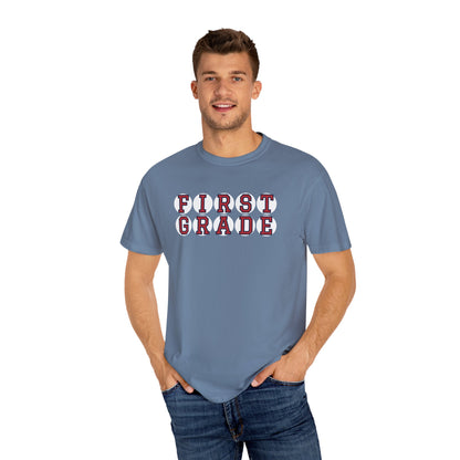 FIRST GRADE RED PLAYER LETTERS T-SHIRT