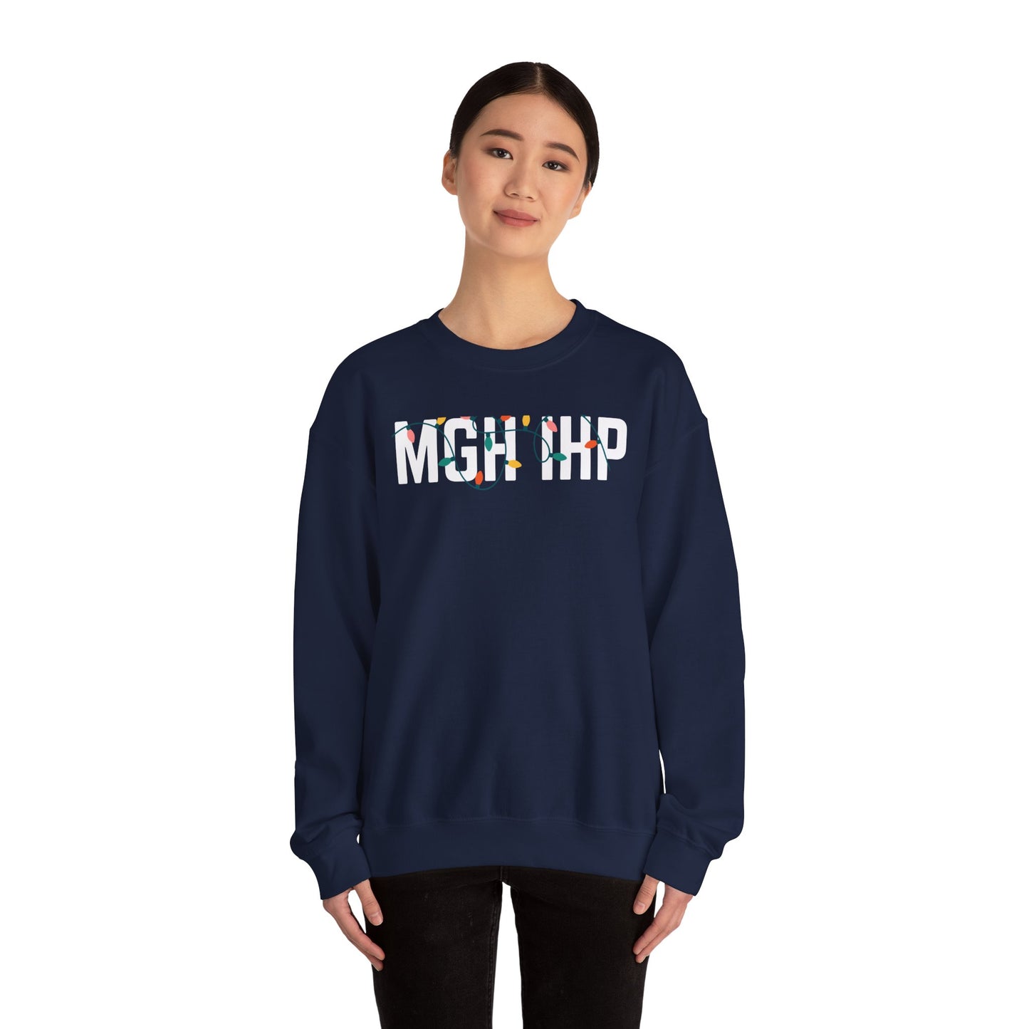 MGH IHP HOLIDAY LIGHTS HEAVY BLEND CREWNECK
