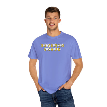 SEVENTH GRADE. YELLOW PLAYER LETTERS T-SHIRT