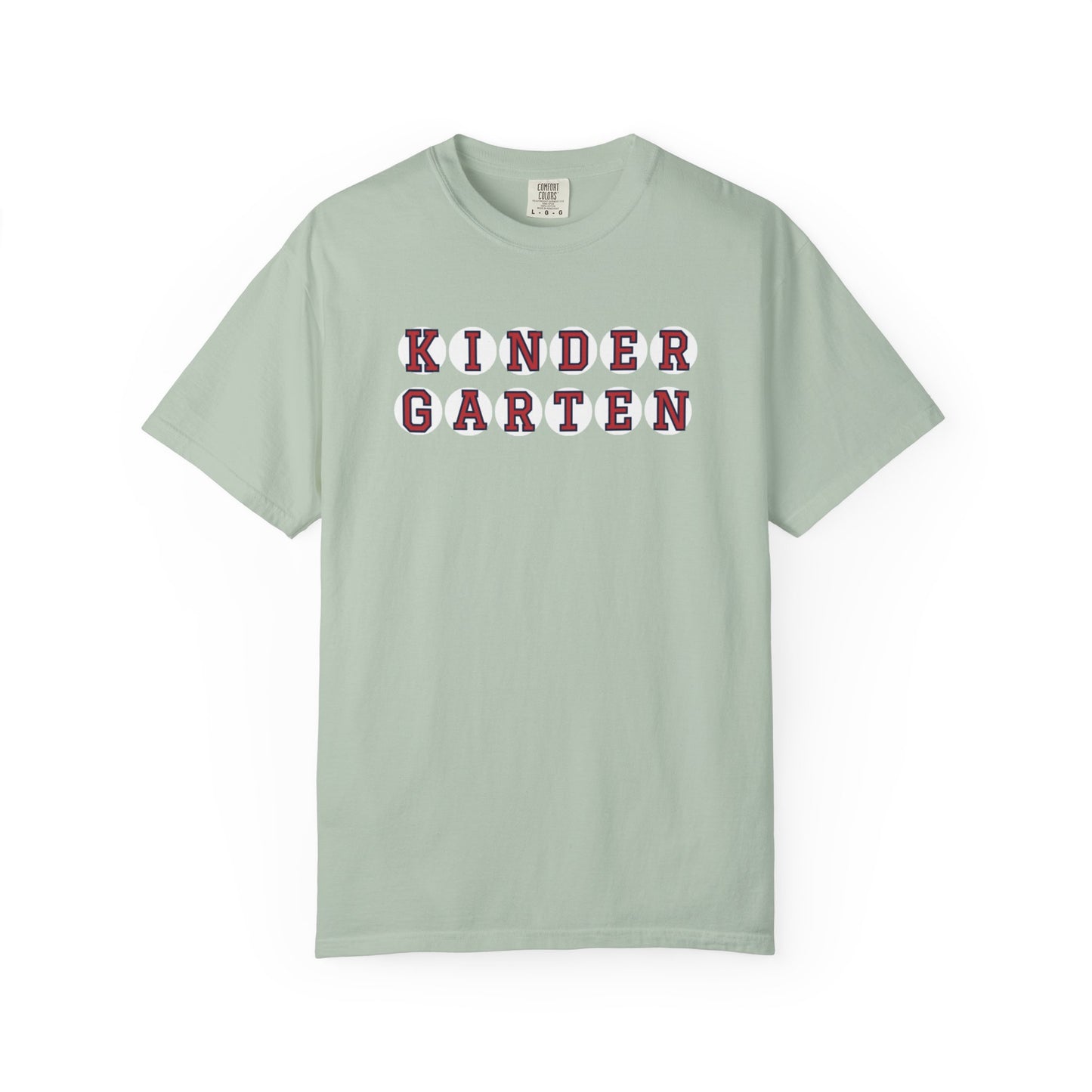 KINDERGARTEN RED PLAYER LETTERS T-SHIRT