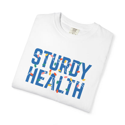 STURDY HEALTH HOLIDAY LIGHTS T-SHIRT - WHITE