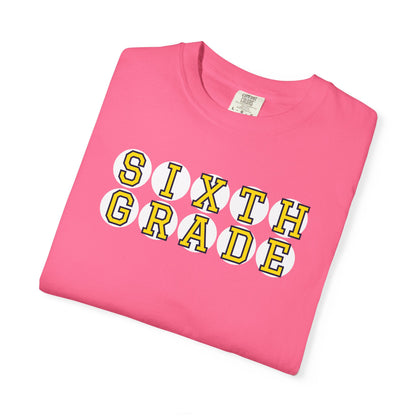 SIXTH GRADE YELLOW PLAYER LETTERS T-SHIRT