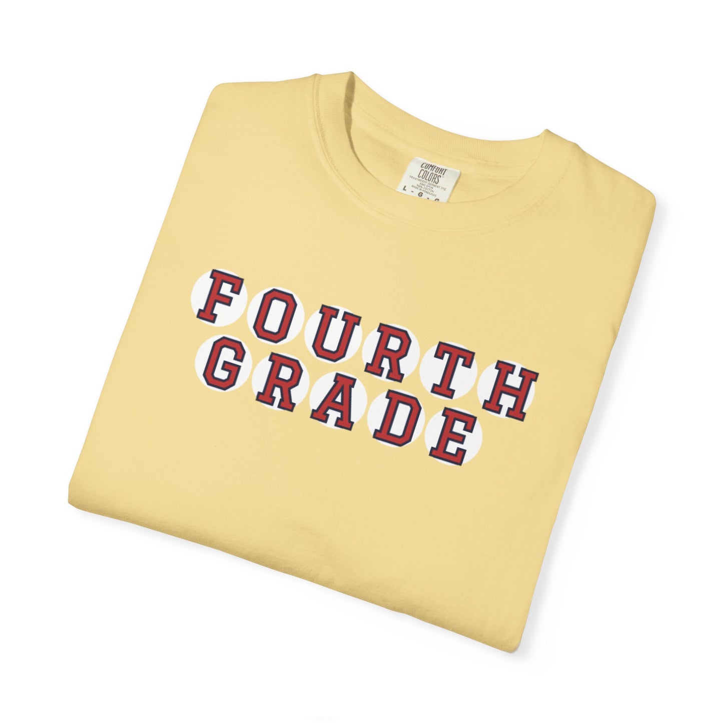 FOURTH GRADE RED PLAYER LETTERS T-SHIRT