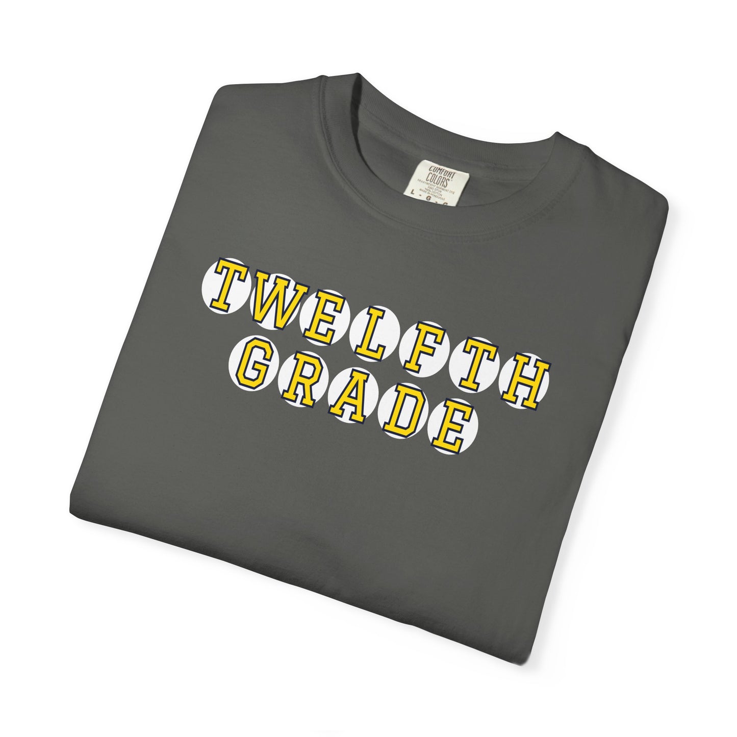 TWELFTH GRADE YELLOW PLAYER LETTERS T-SHIRT