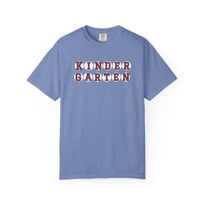 KINDERGARTEN RED PLAYER LETTERS T-SHIRT