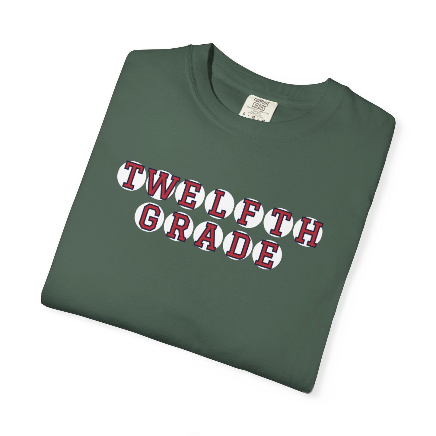 TWELFTH GRADE RED PLAYER LETTERS T-SHIRT