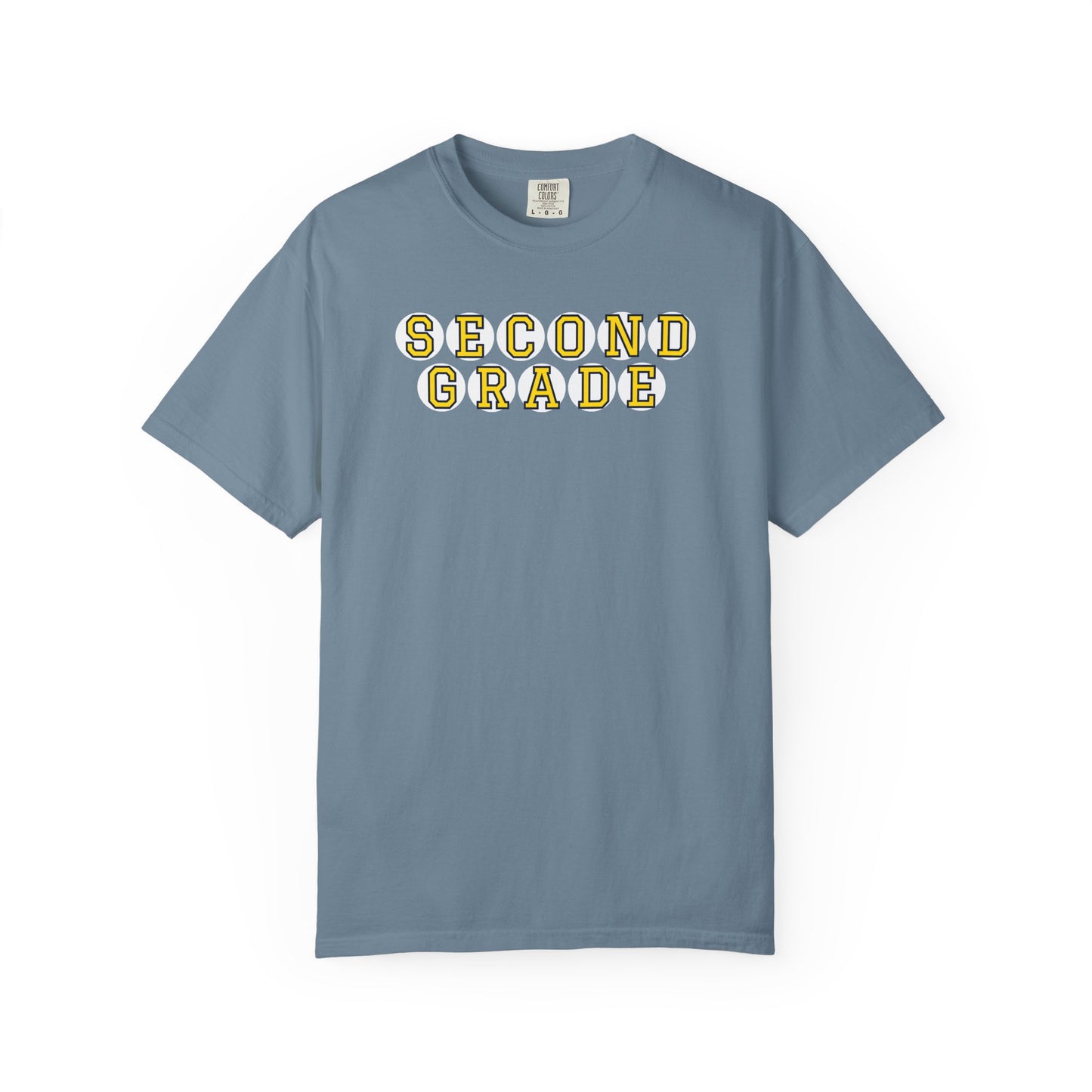 SECOND GRADE. YELLOW PLAYER LETTERS T-SHIRT