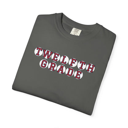 TWELFTH GRADE RED PLAYER LETTERS T-SHIRT