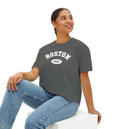 BOSTON MA VARSITY CROP TOP